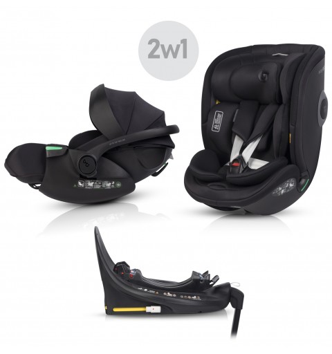 EasyGo Buz XTD Pro, Buz Pro Body - zestaw 2w1 fotelików samochodowych z bazą 0-36 kg | Ink